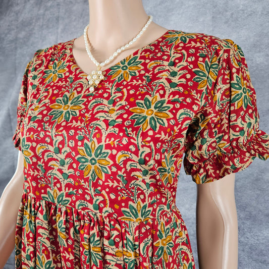 Vermillion Red Ajrakh Frock