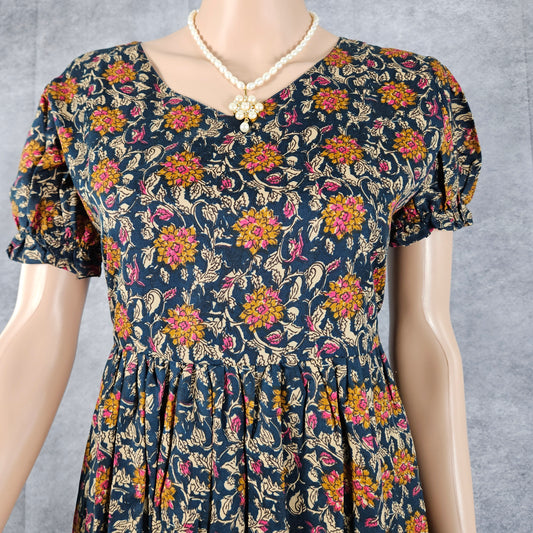 Cobalt Blue Ajrakh Frock