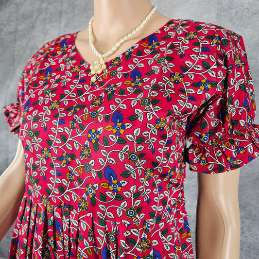 Amaranth Pink Ajrakh Frock