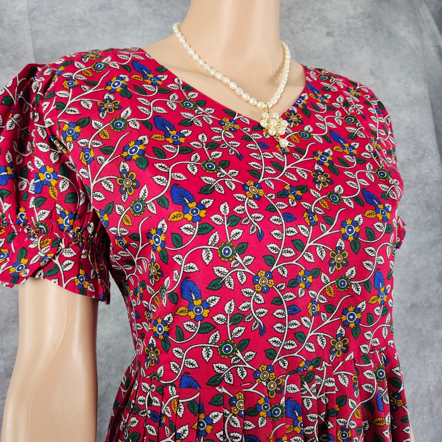 Amaranth Pink Ajrakh Frock