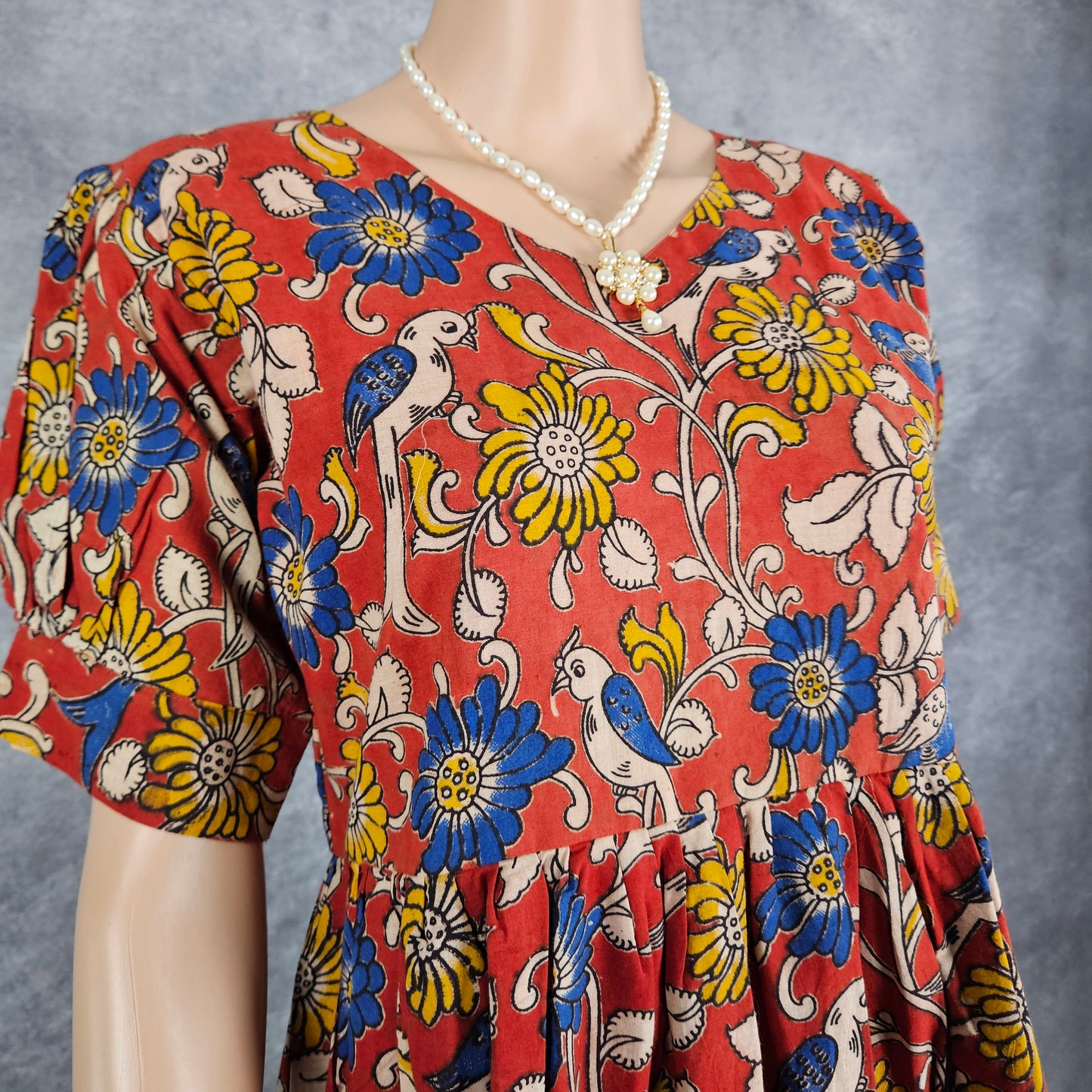 Cardinal Red Kalamkari Frock