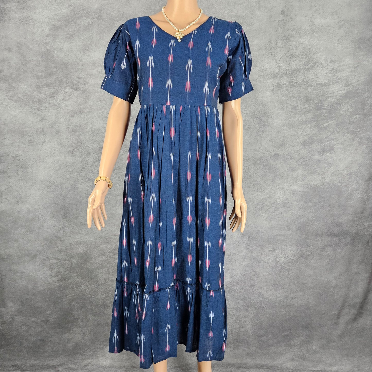 Navy Blue Ikkat Frock
