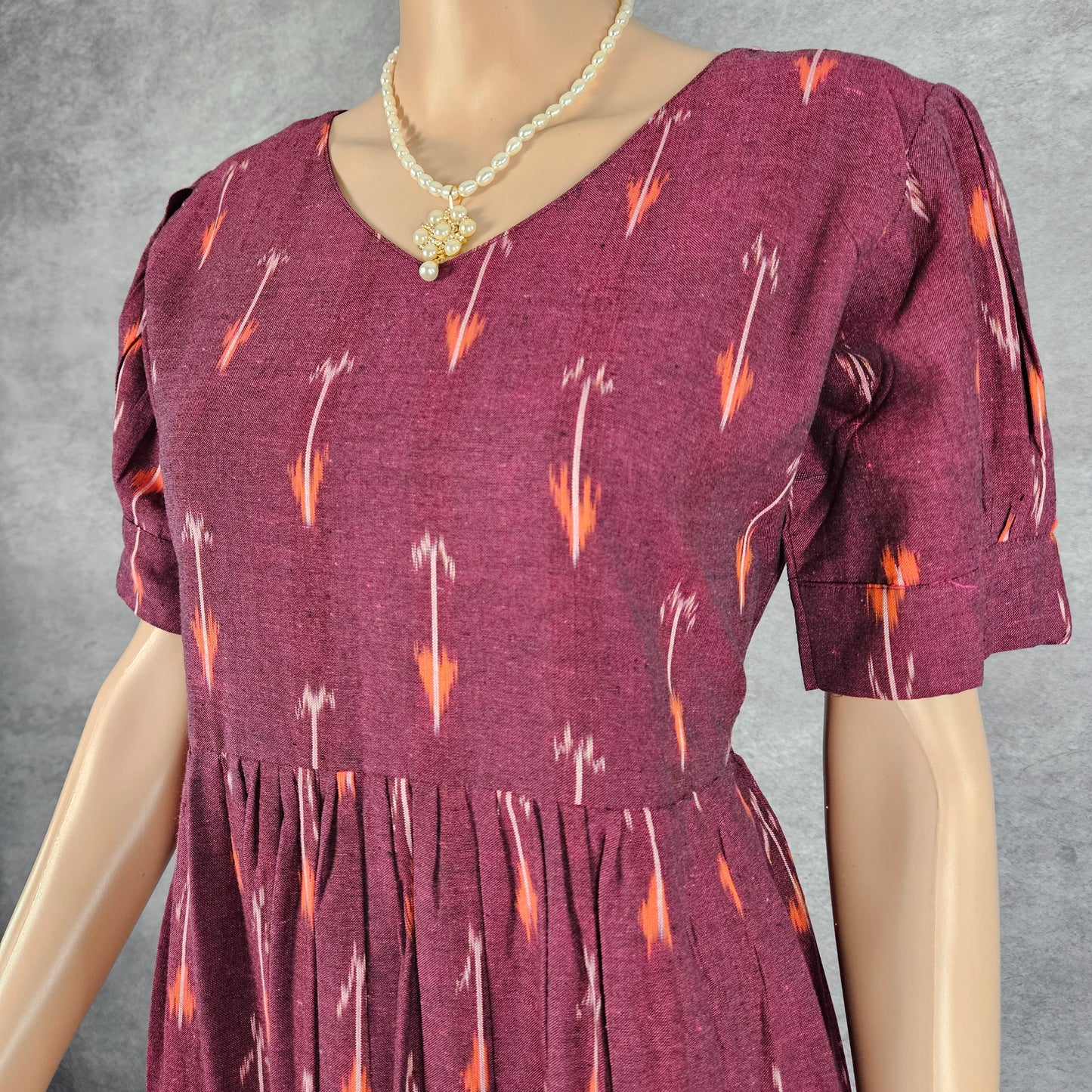 Merlot Red Ikkat Frock