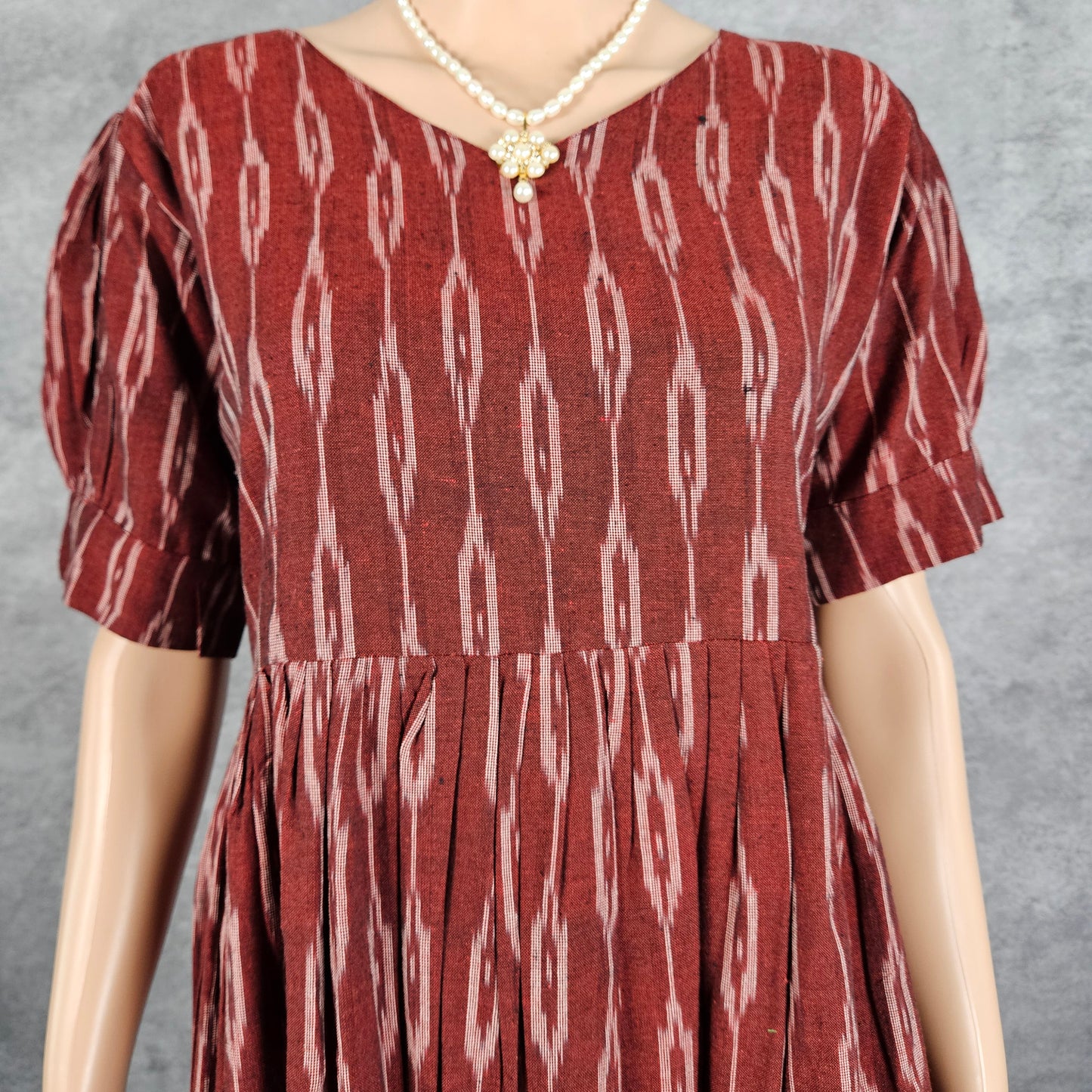 Garmet Red Ikkat Frock