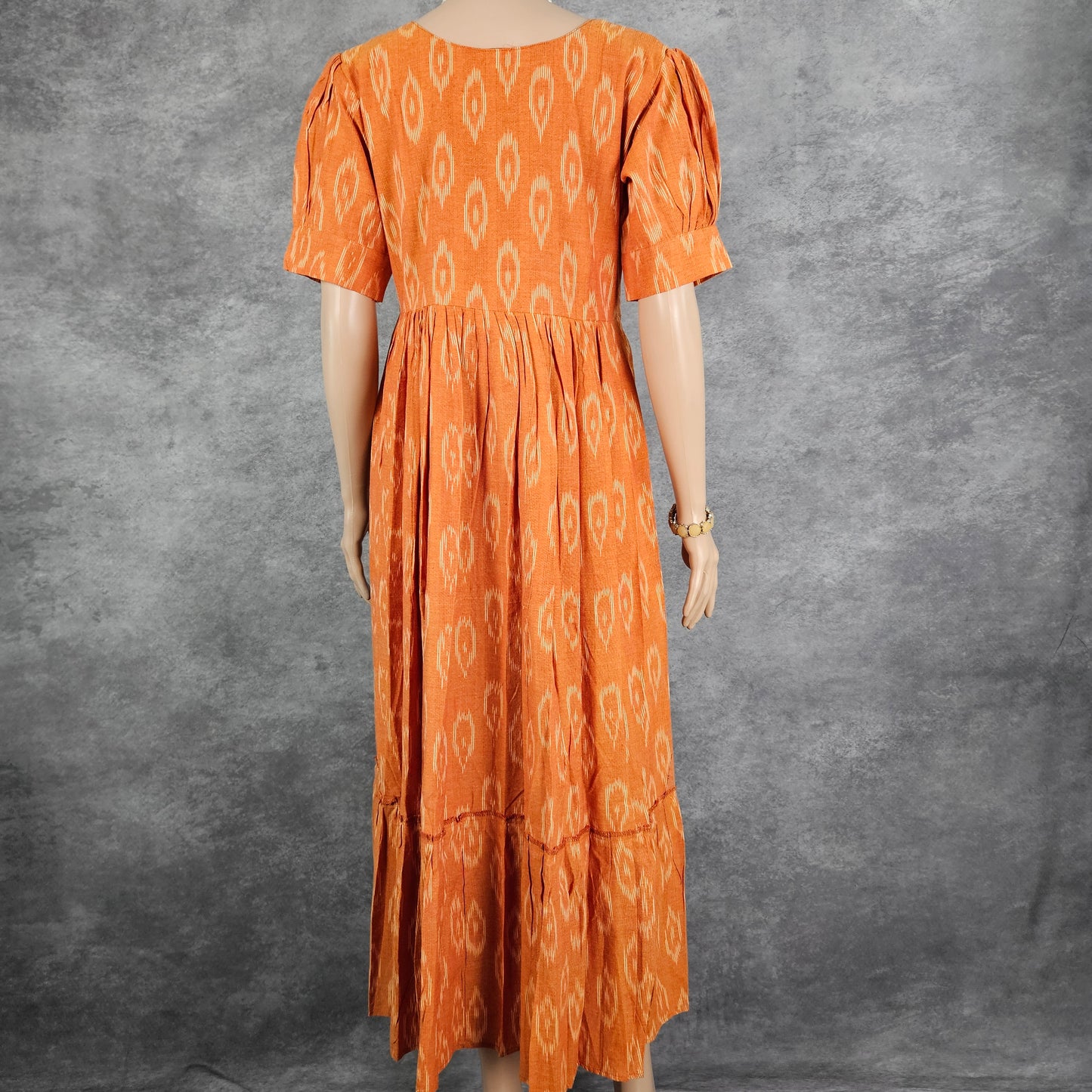 Sandstone Orange Ikkat Frock