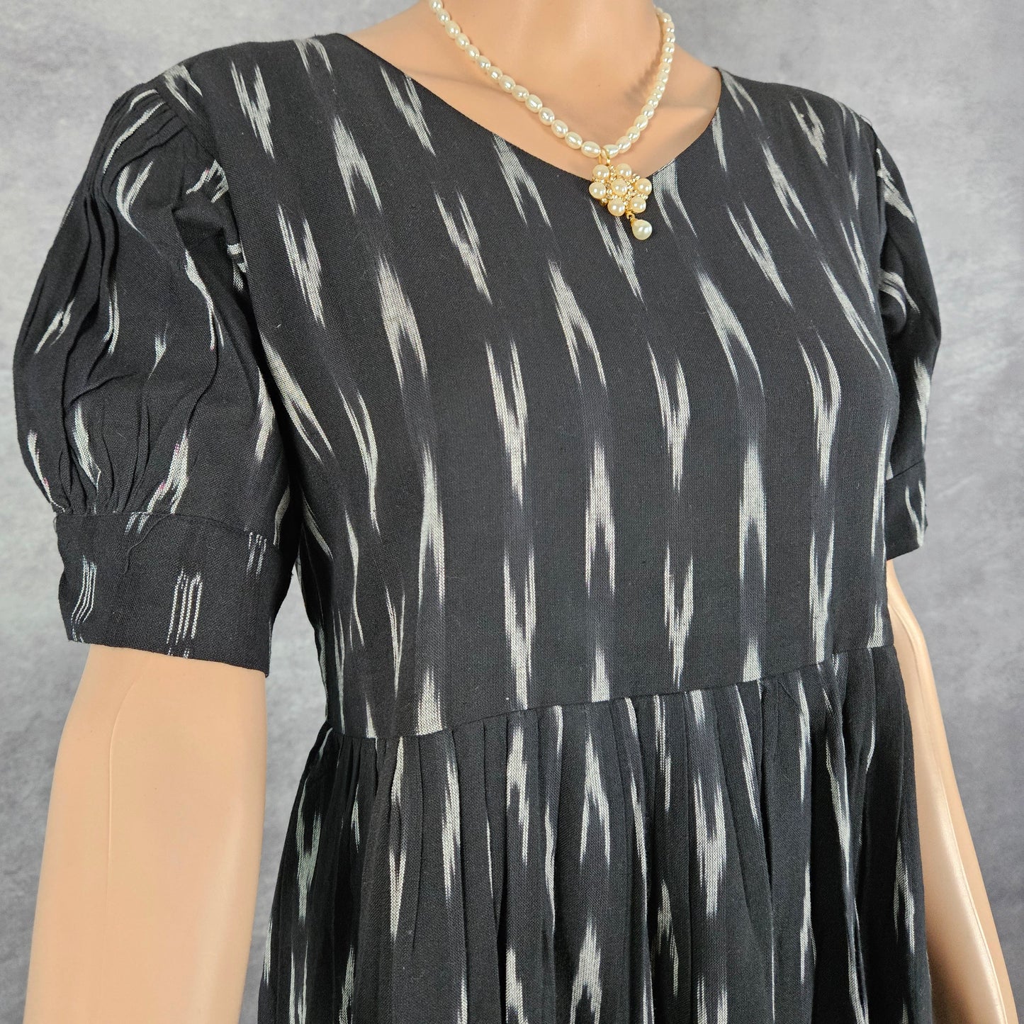 Yin Yang B/W Ikkat Frock