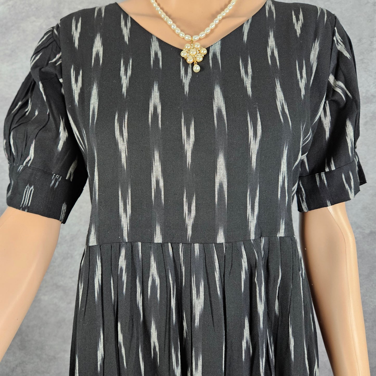 Yin Yang B/W Ikkat Frock
