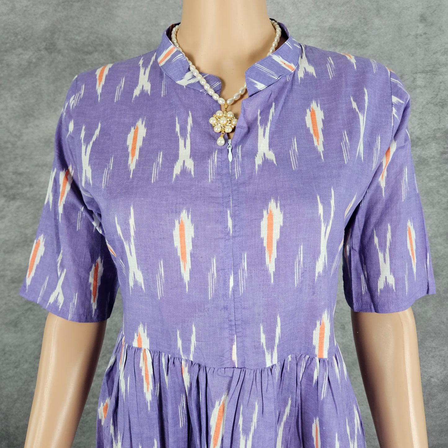 Amethyst Purple Ikkat Frock
