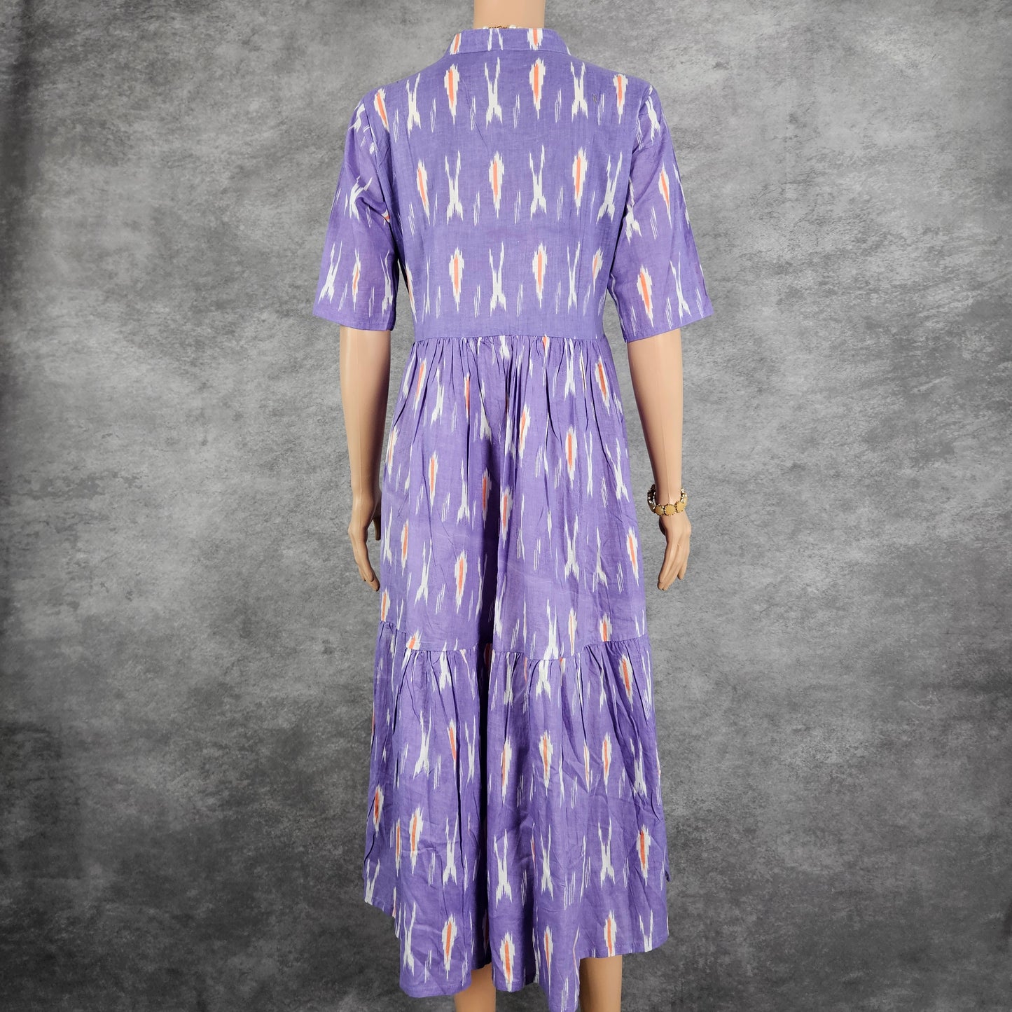 Amethyst Purple Ikkat Frock