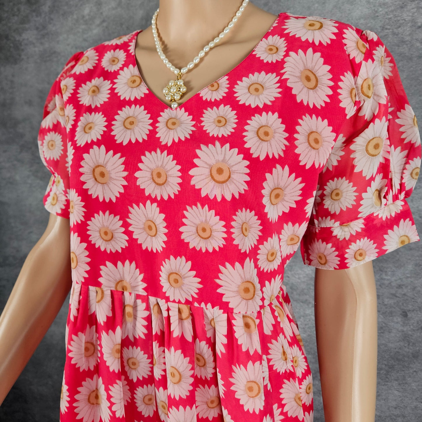 Scarlet Red Design Georgette Frock