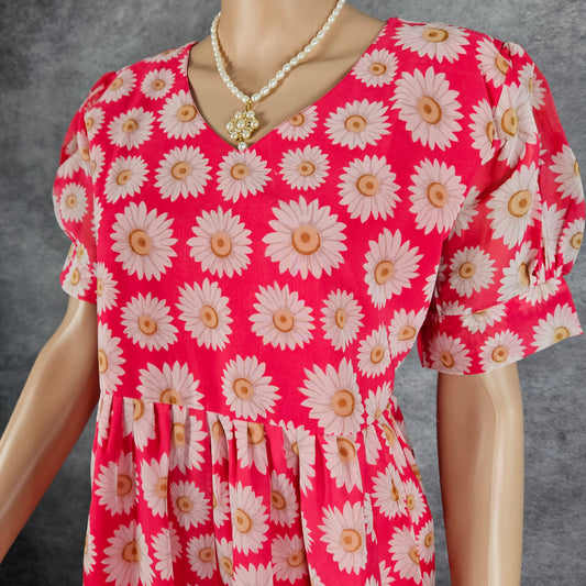 Scarlet Red Design Georgette Frock