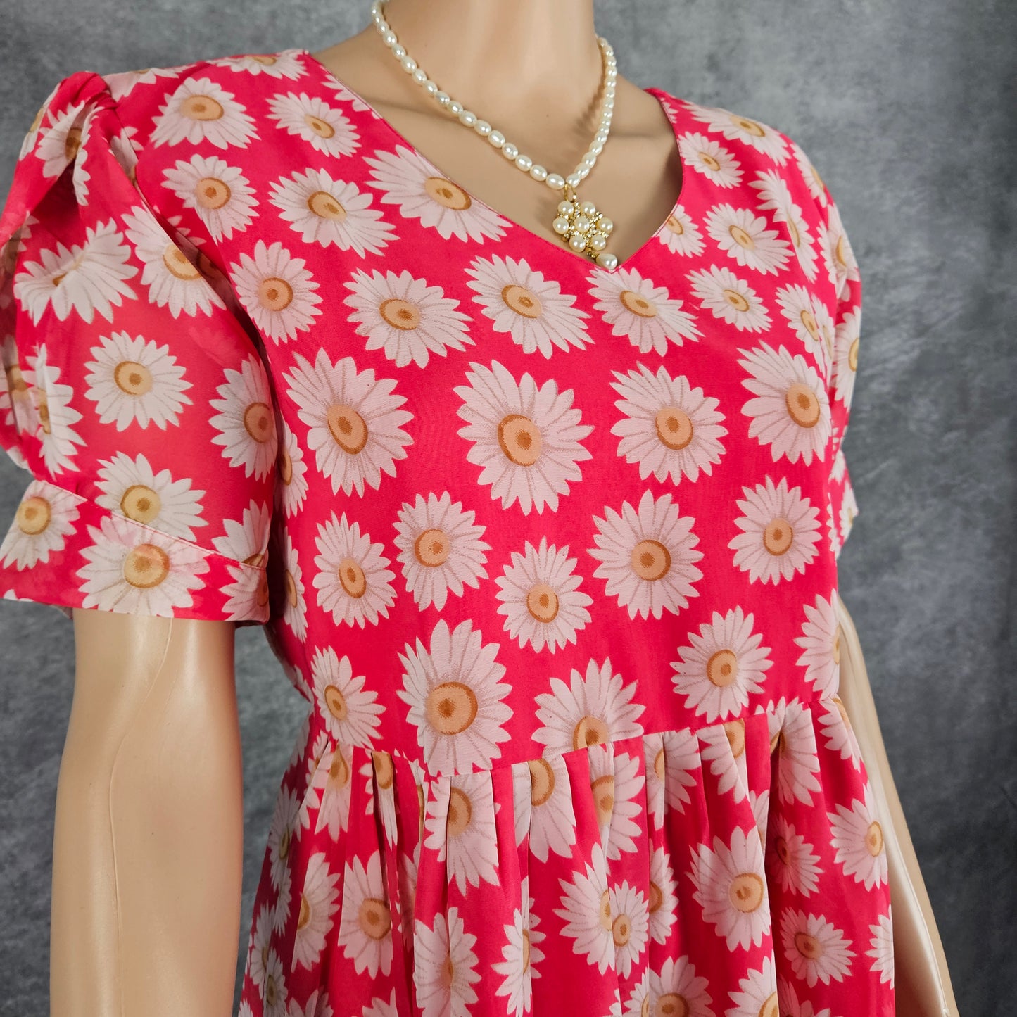 Scarlet Red Design Georgette Frock