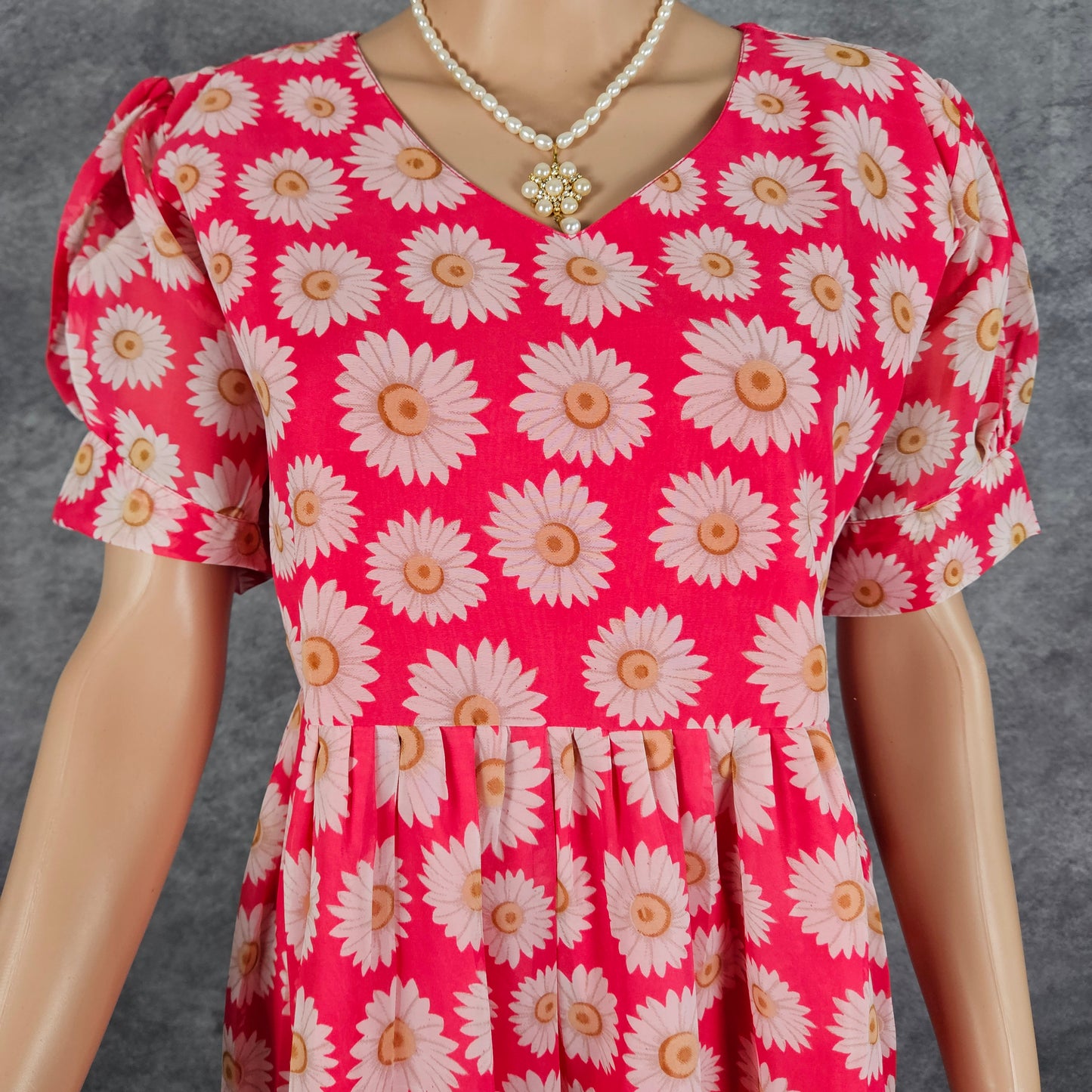 Scarlet Red Design Georgette Frock