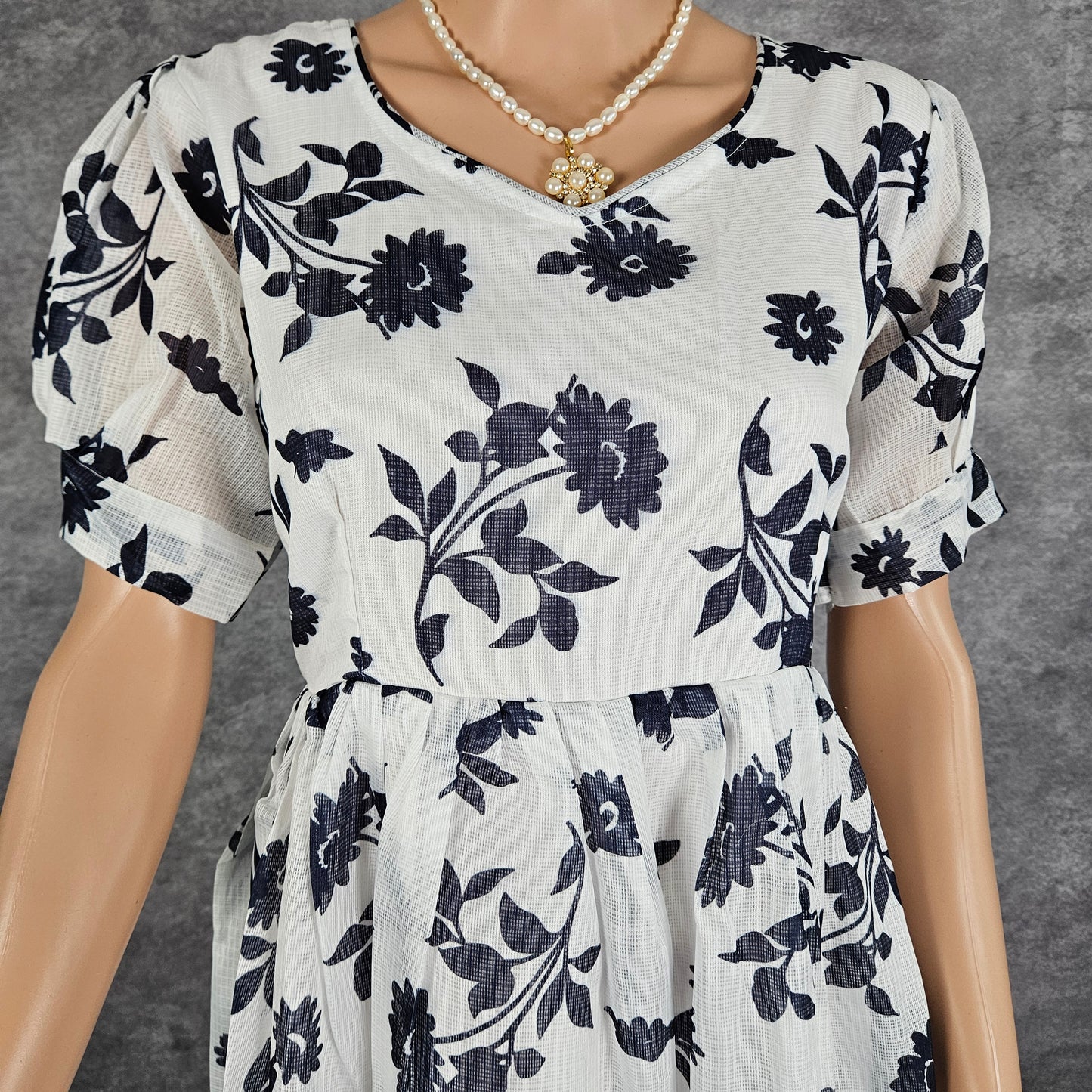 Azure White Kota Frock