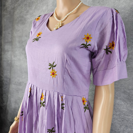 Lilac Cotton Daisy Frock