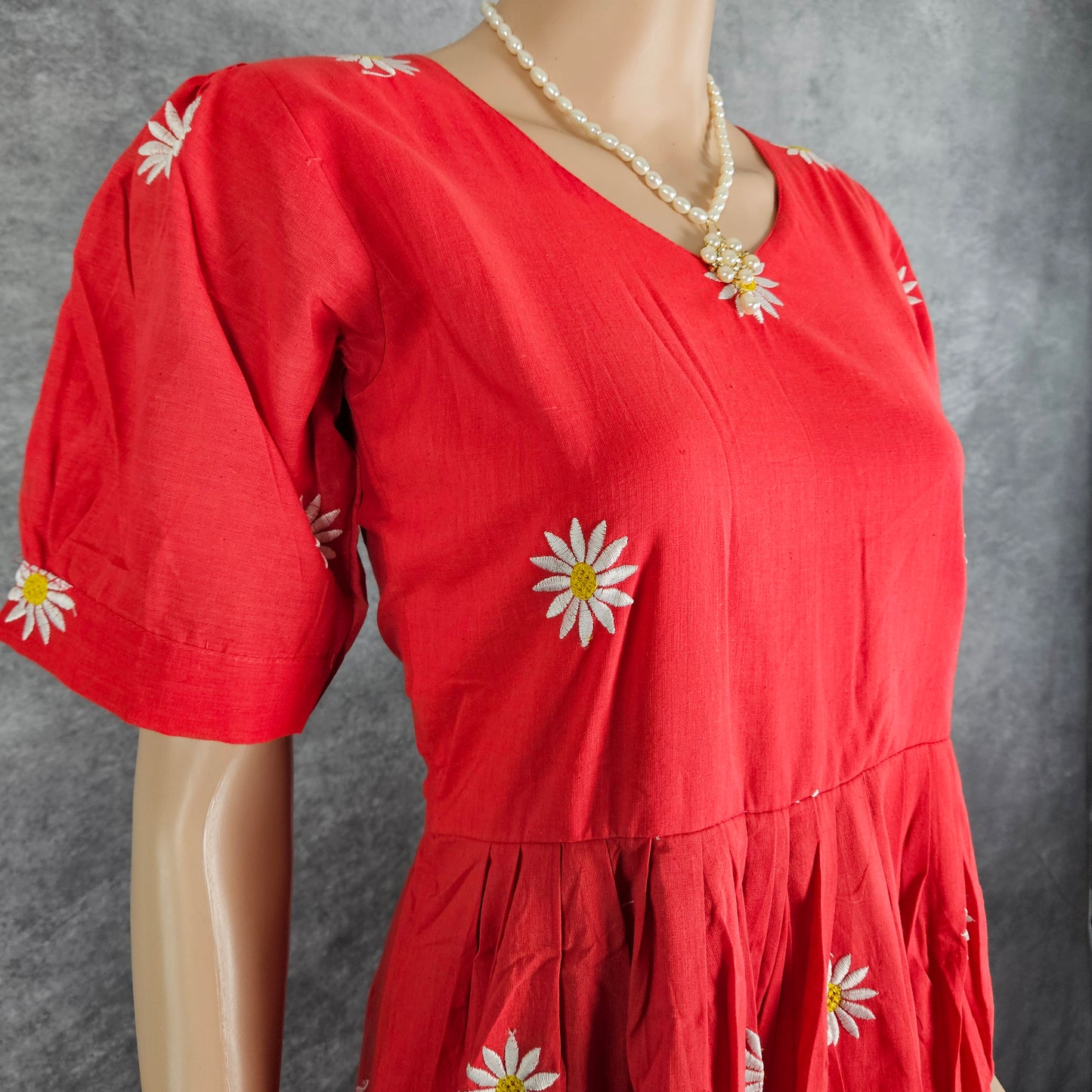 Red Daisy Cotton Frock