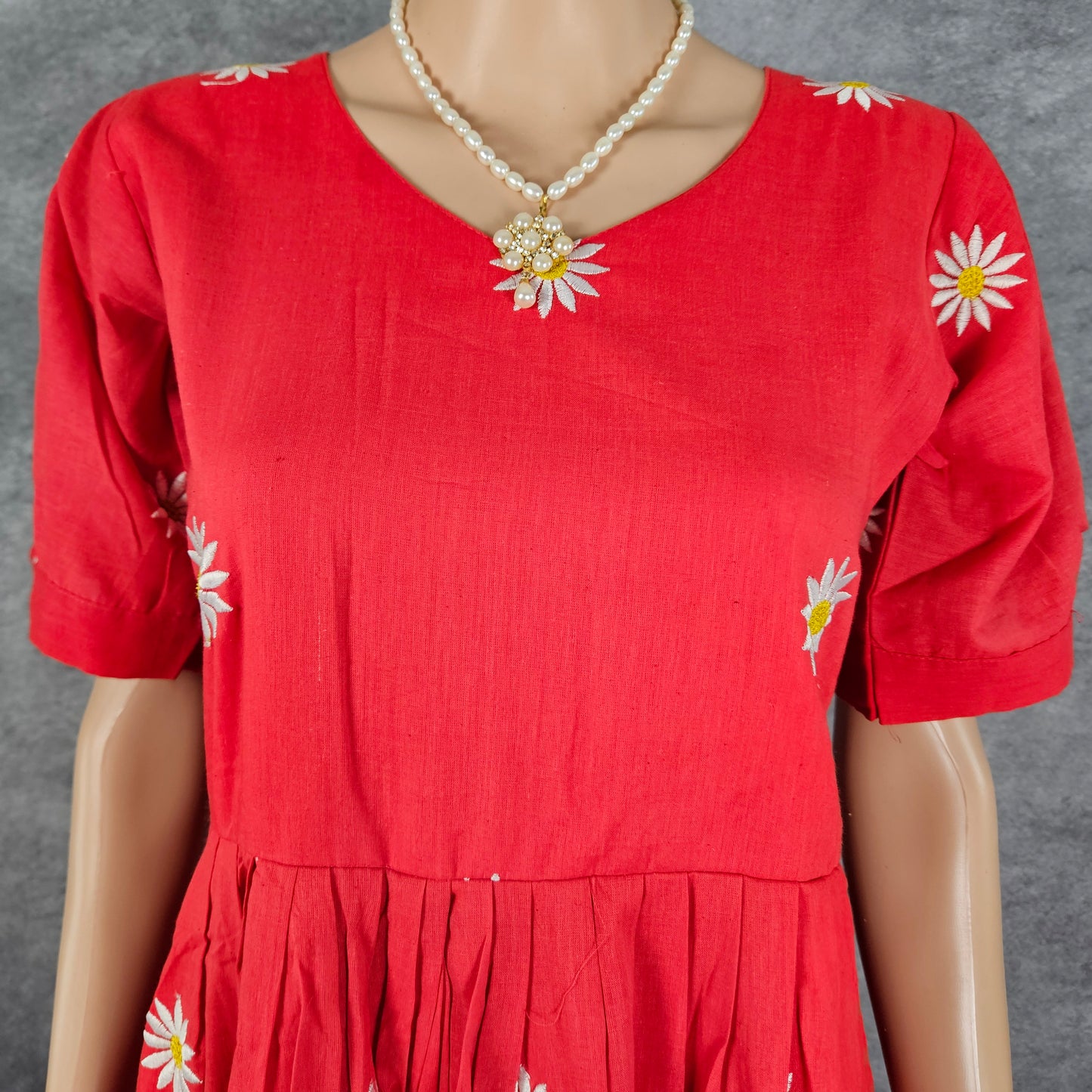 Red Daisy Cotton Frock