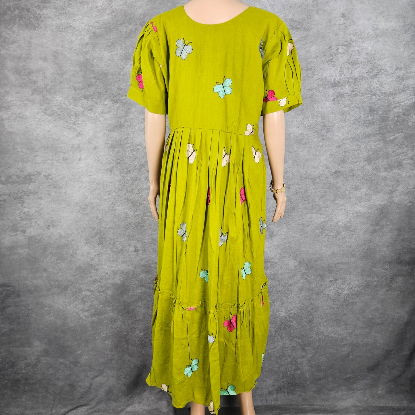Parrot Green Butterfly Frock