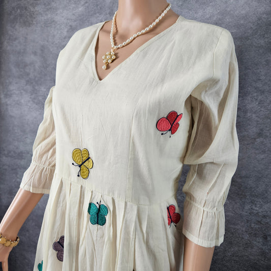 Cream Butterfly Frock