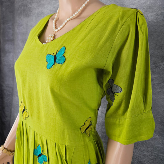 Light Green Butterfly Frock