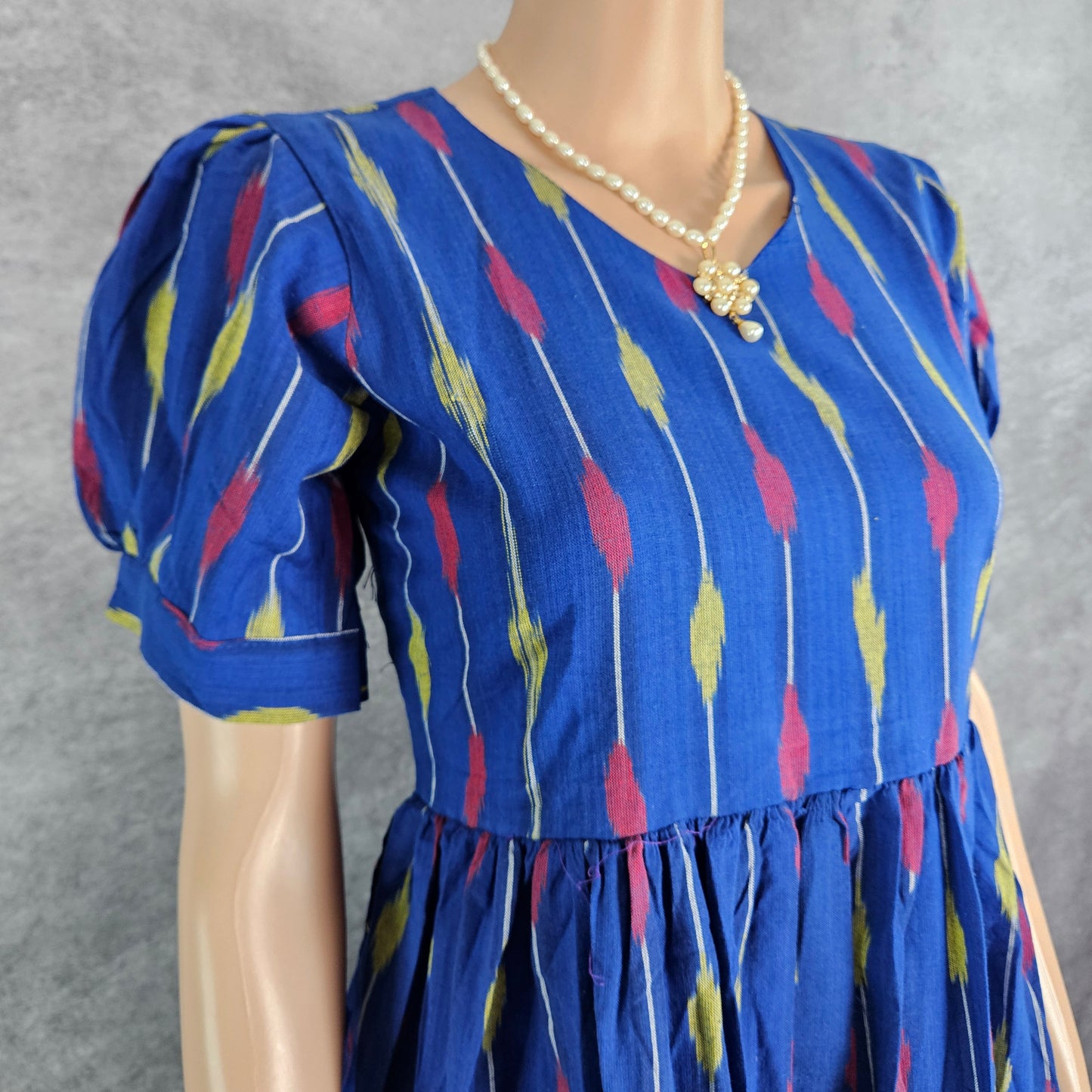 Blue Ikkat Frock