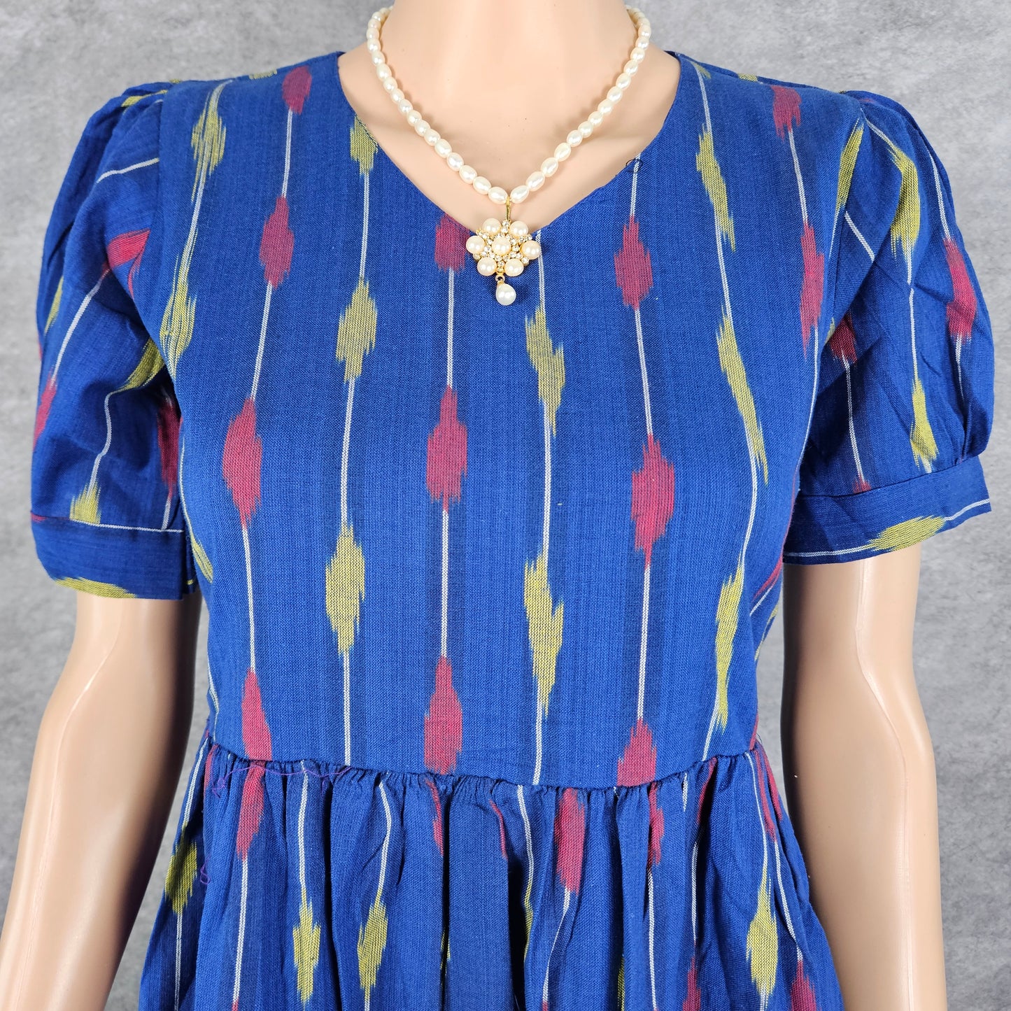 Blue Ikkat Frock