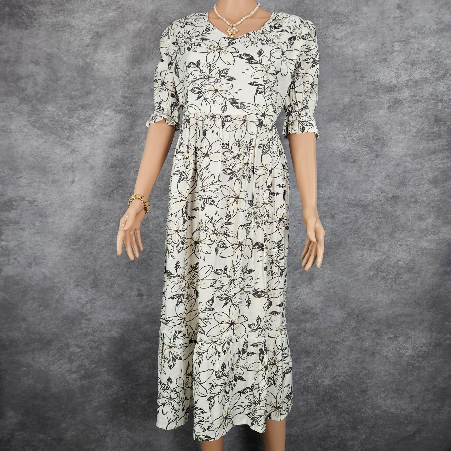 White Black Vertican Frock