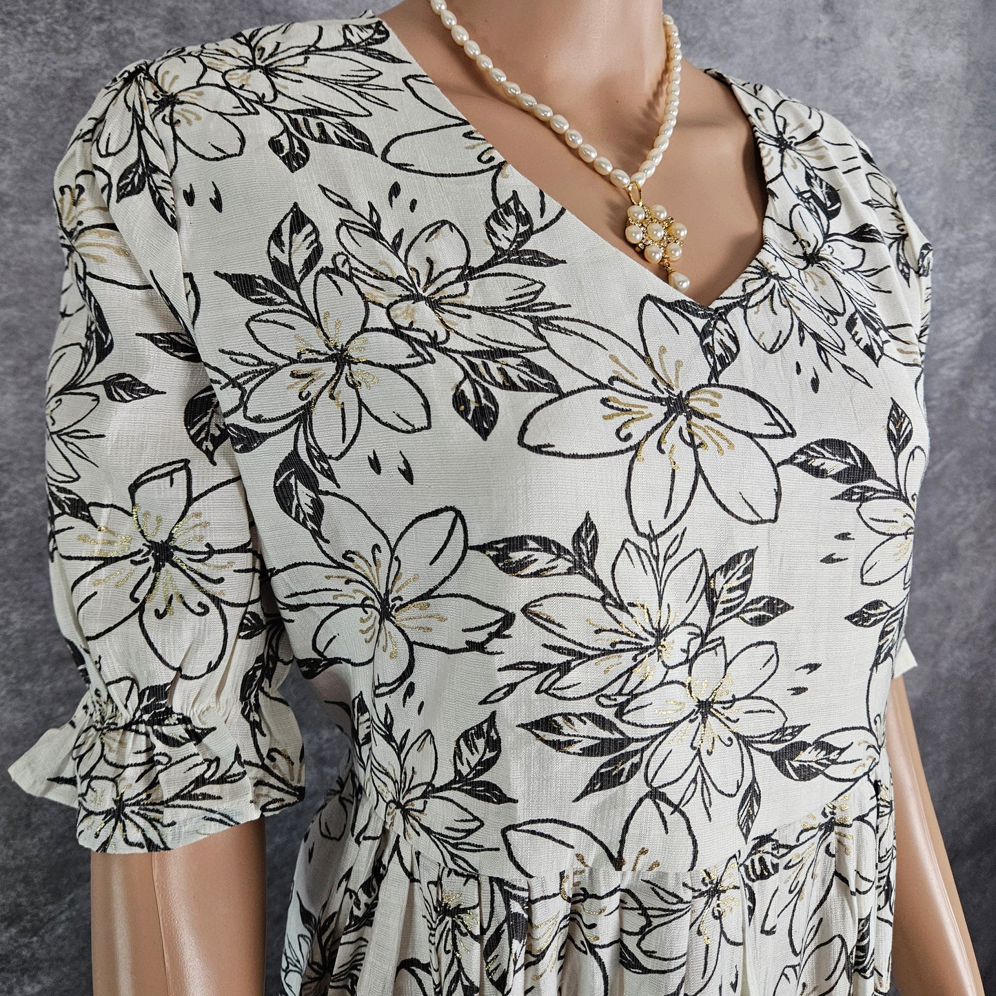White Black Vertican Frock