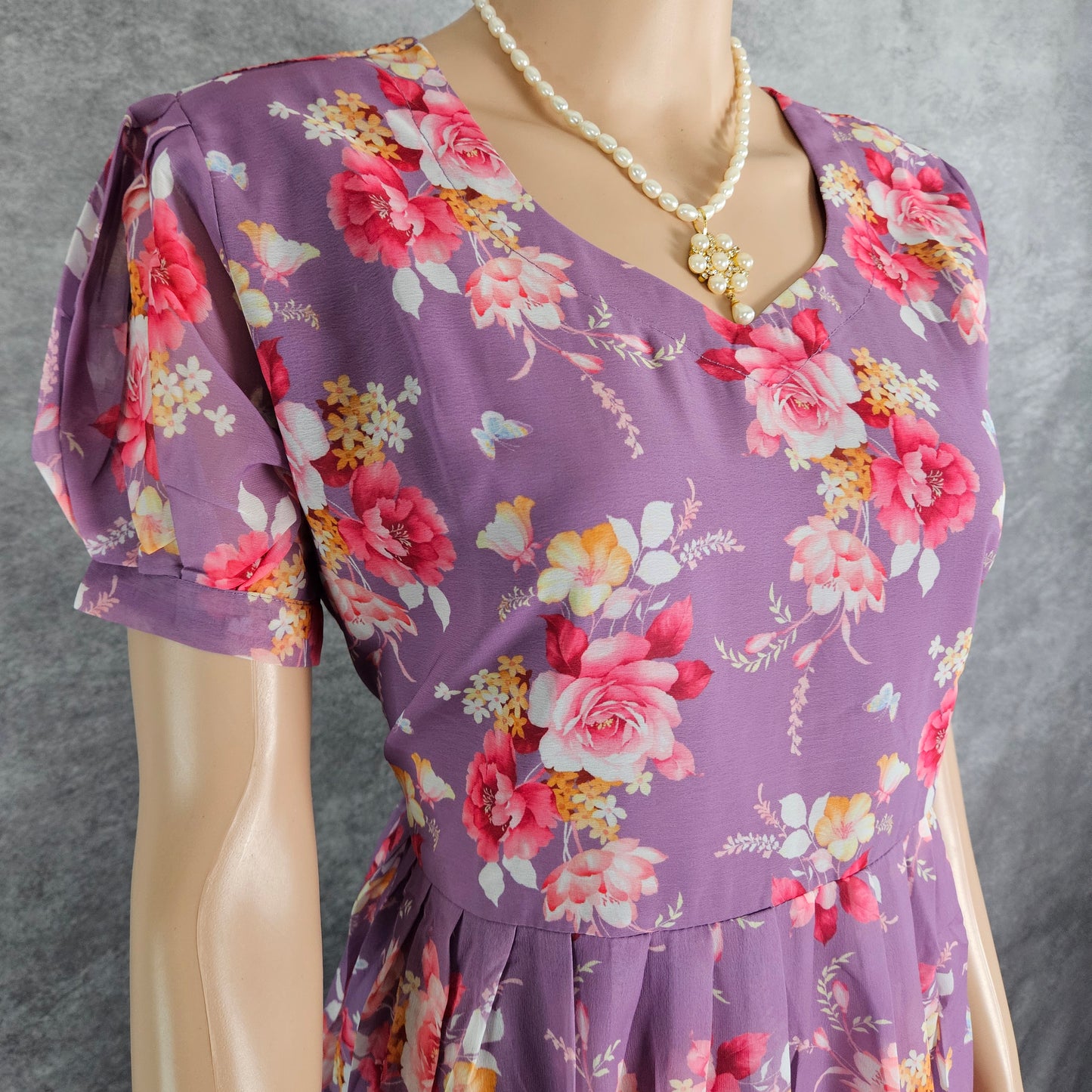 Light Purple Floral Georgette Frock