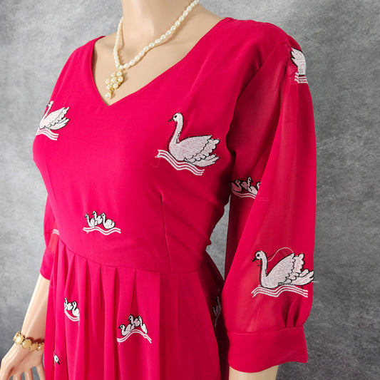 Pink Swan Georgette Frock