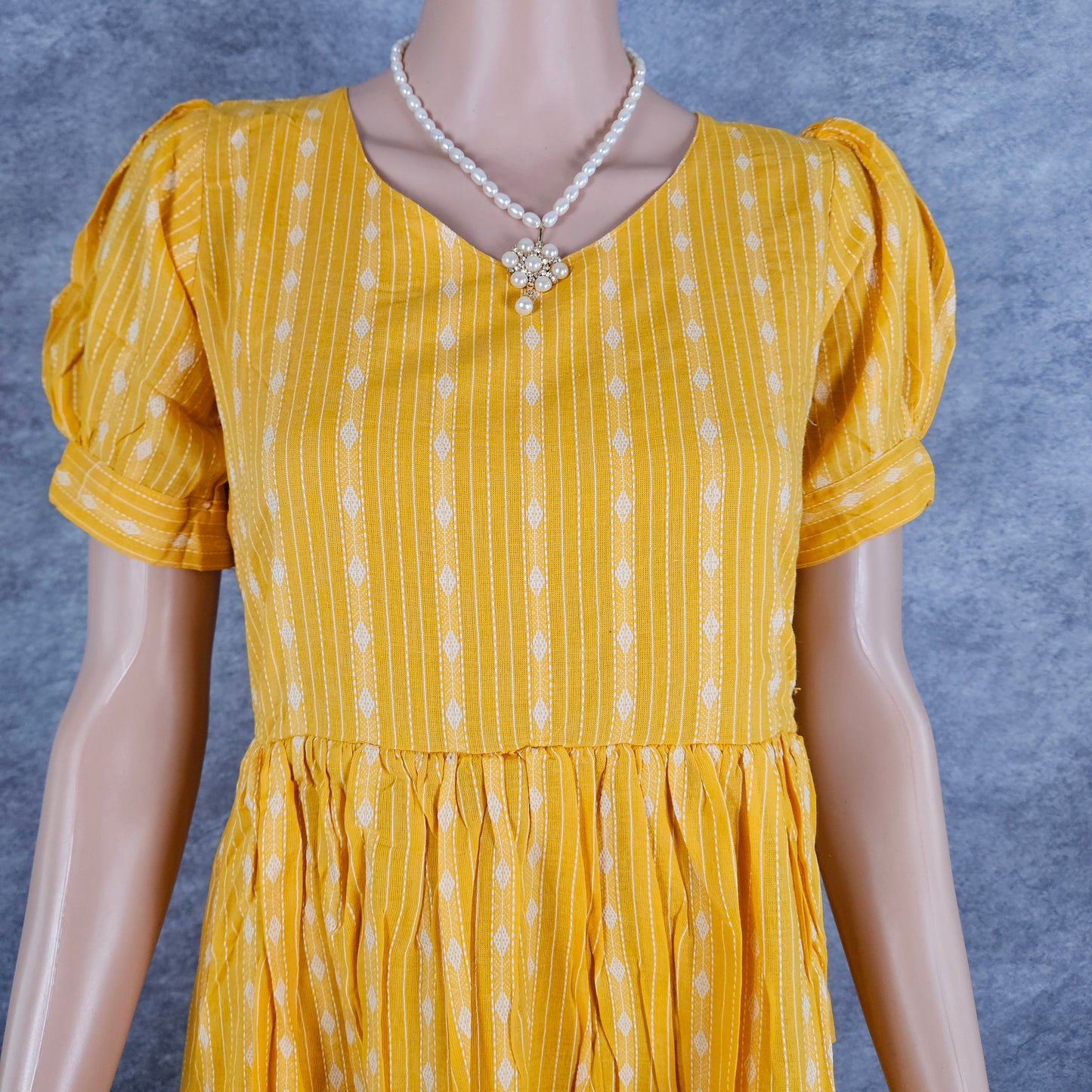 Yellow Ikkat Frock