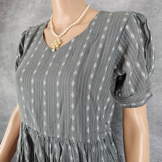 Grey Ikkat Frock