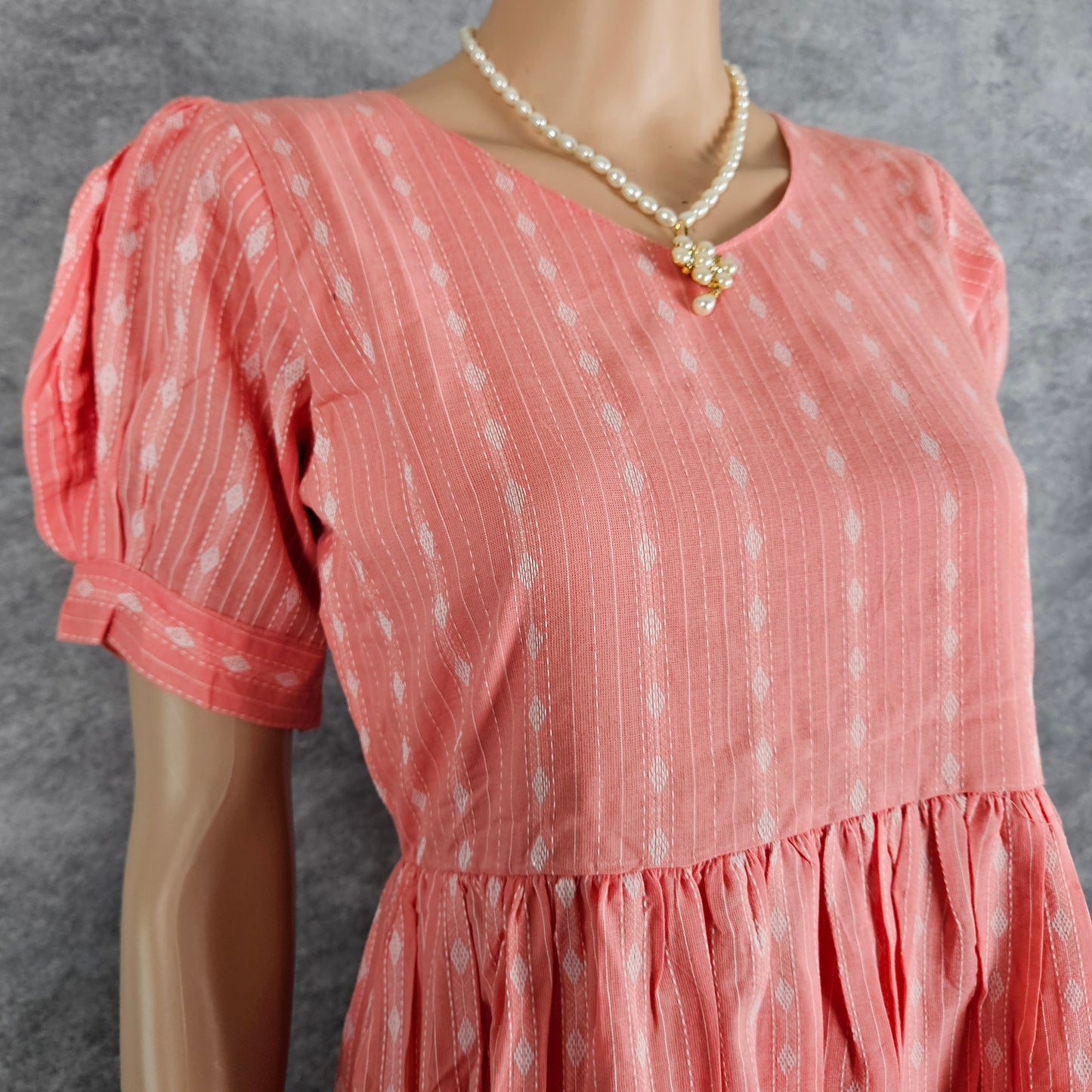 Peach Ikkat Frock