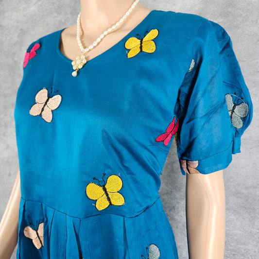 Krishna Blue Butterfly Frock