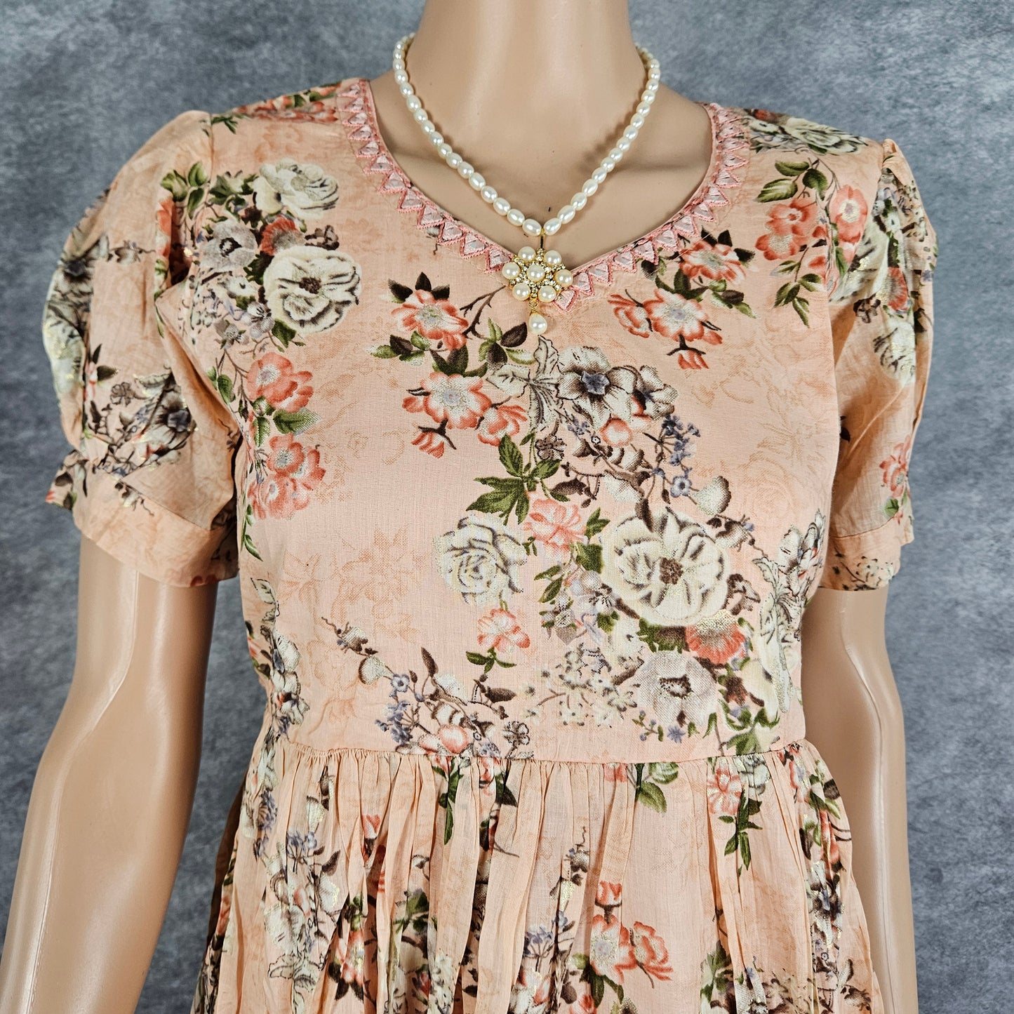 Peach Floral Frock