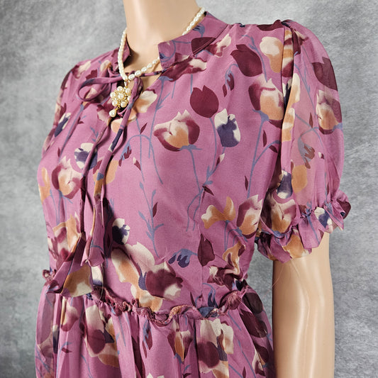 Purple Organza Georgette Frock