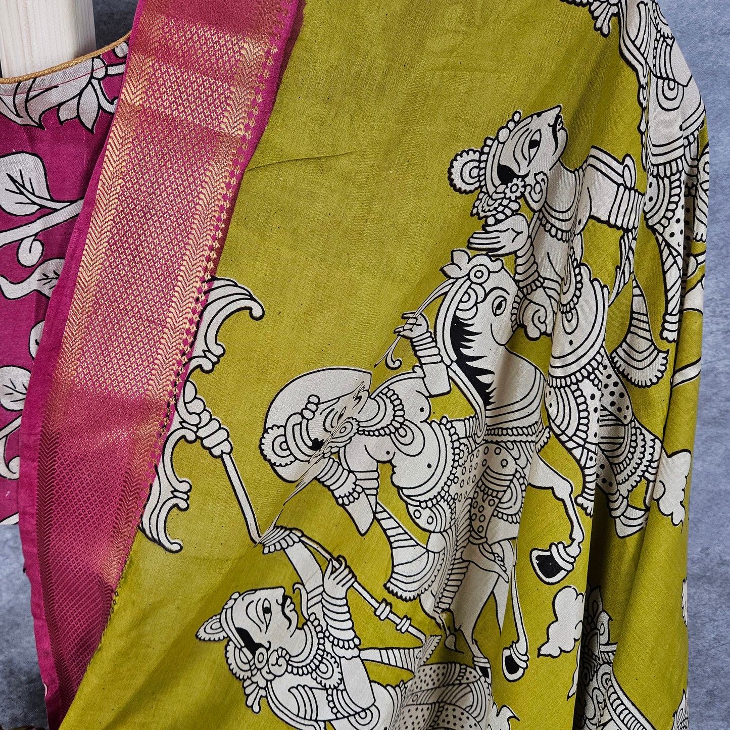 Persian Green Kalamkari Silk Saree