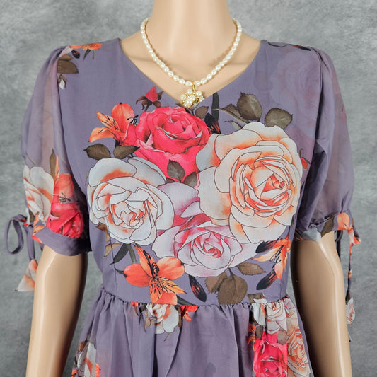 Iris Purple Georgette Frock
