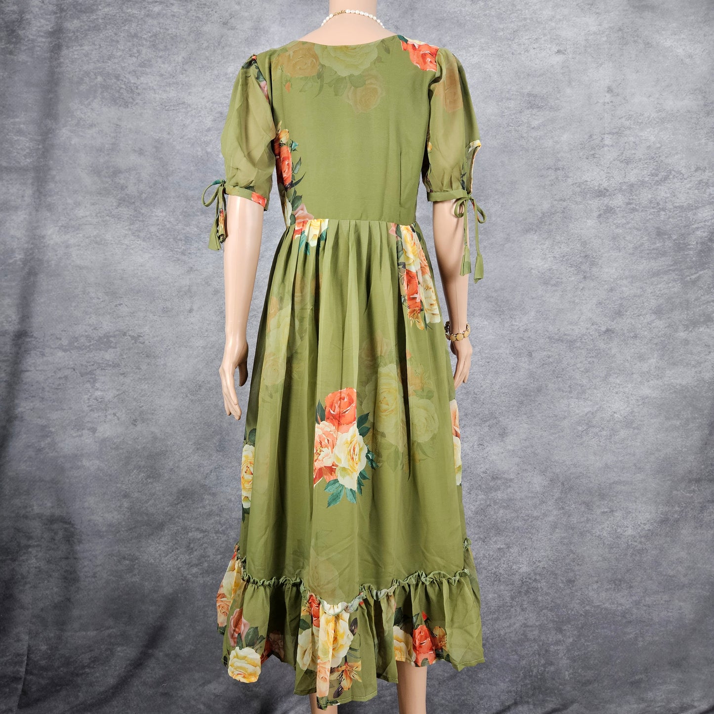 Olive Green Georgette Frock