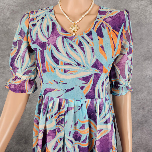 Capri Blue/Purple Georgette Frock