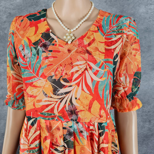 Umbral Orange Georgette Frock