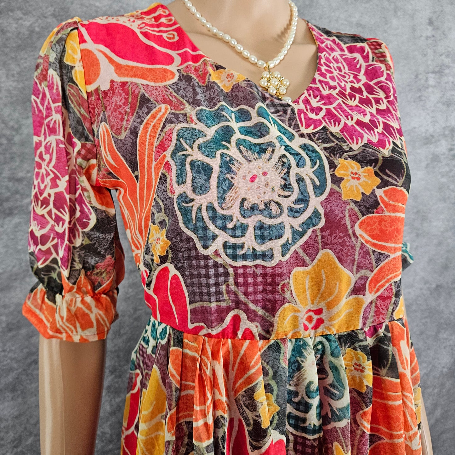 Butterfly Pink/Orange Georgette Frock
