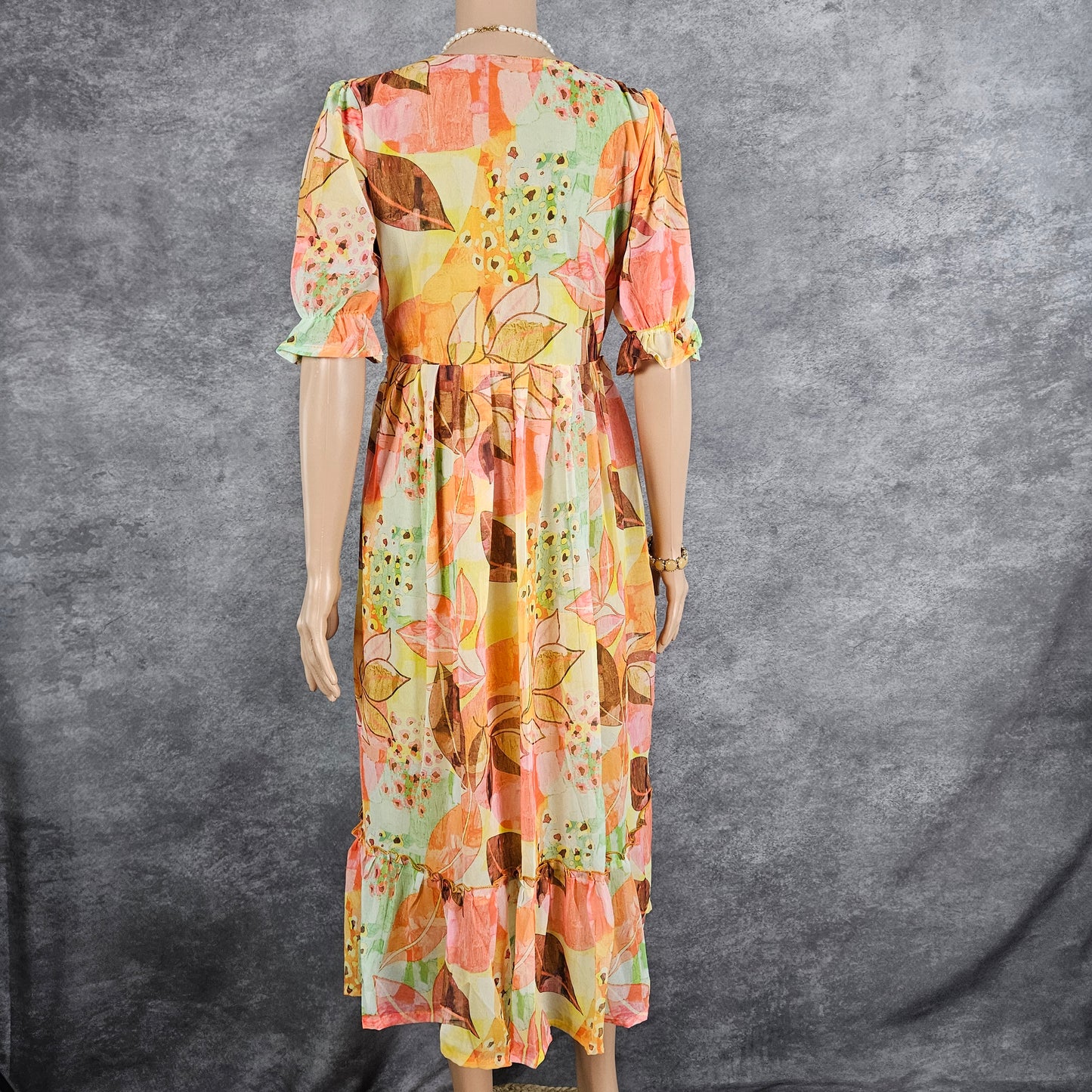 Umbre Brown/Yellow Georgette Frock
