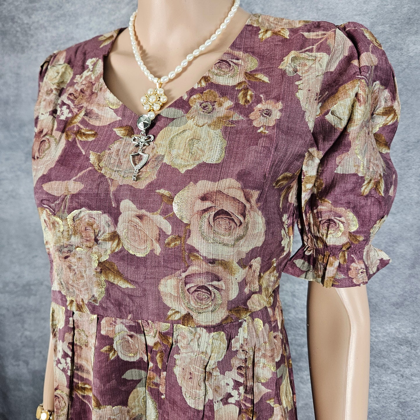 Opera Mauve Pink Floral Vertican Frock