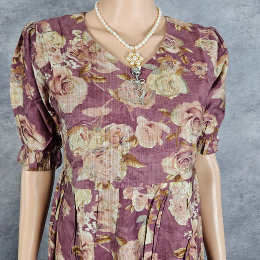 Opera Mauve Pink Floral Vertican Frock