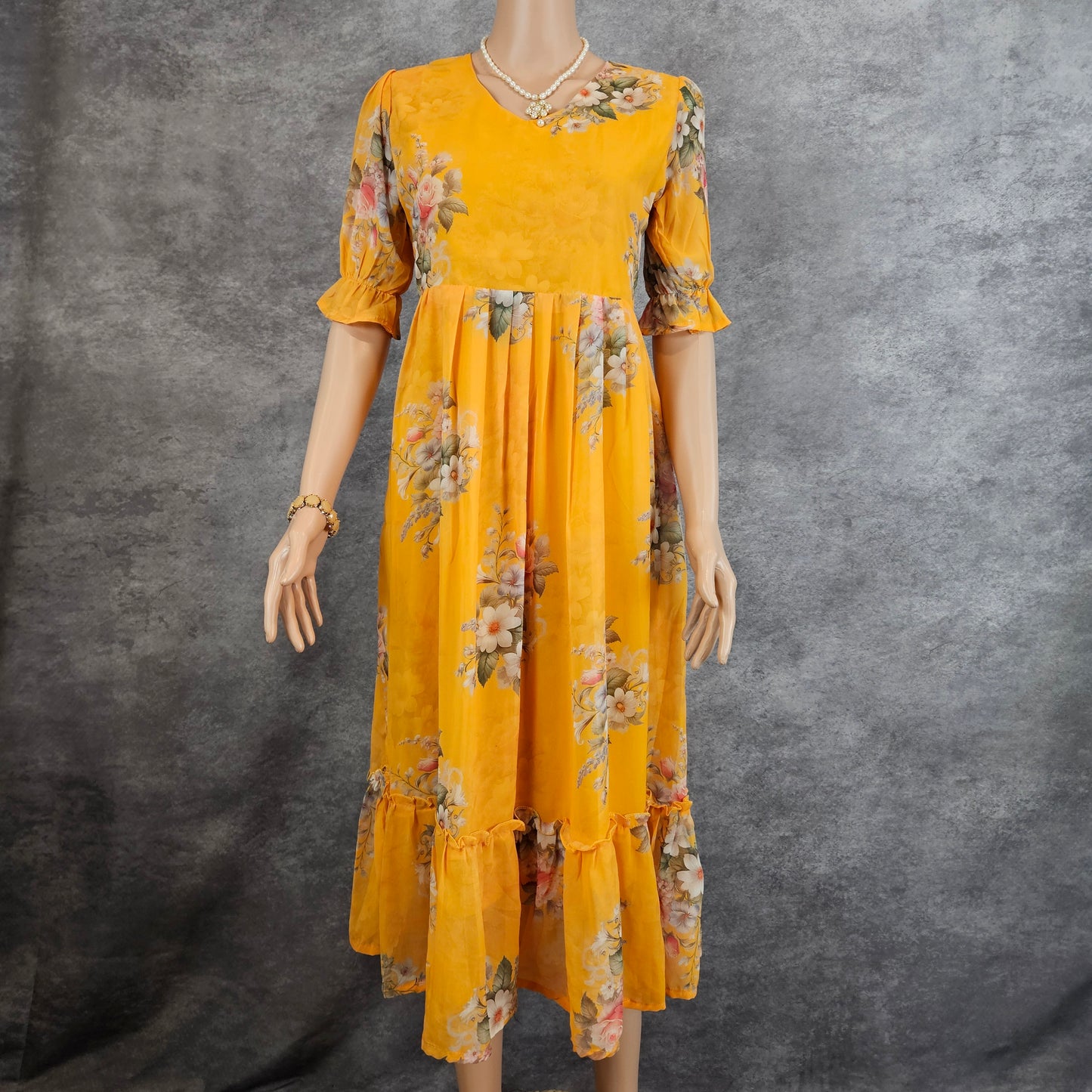 Mango Yellow Georgette Frock