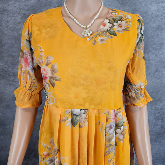 Mango Yellow Georgette Frock