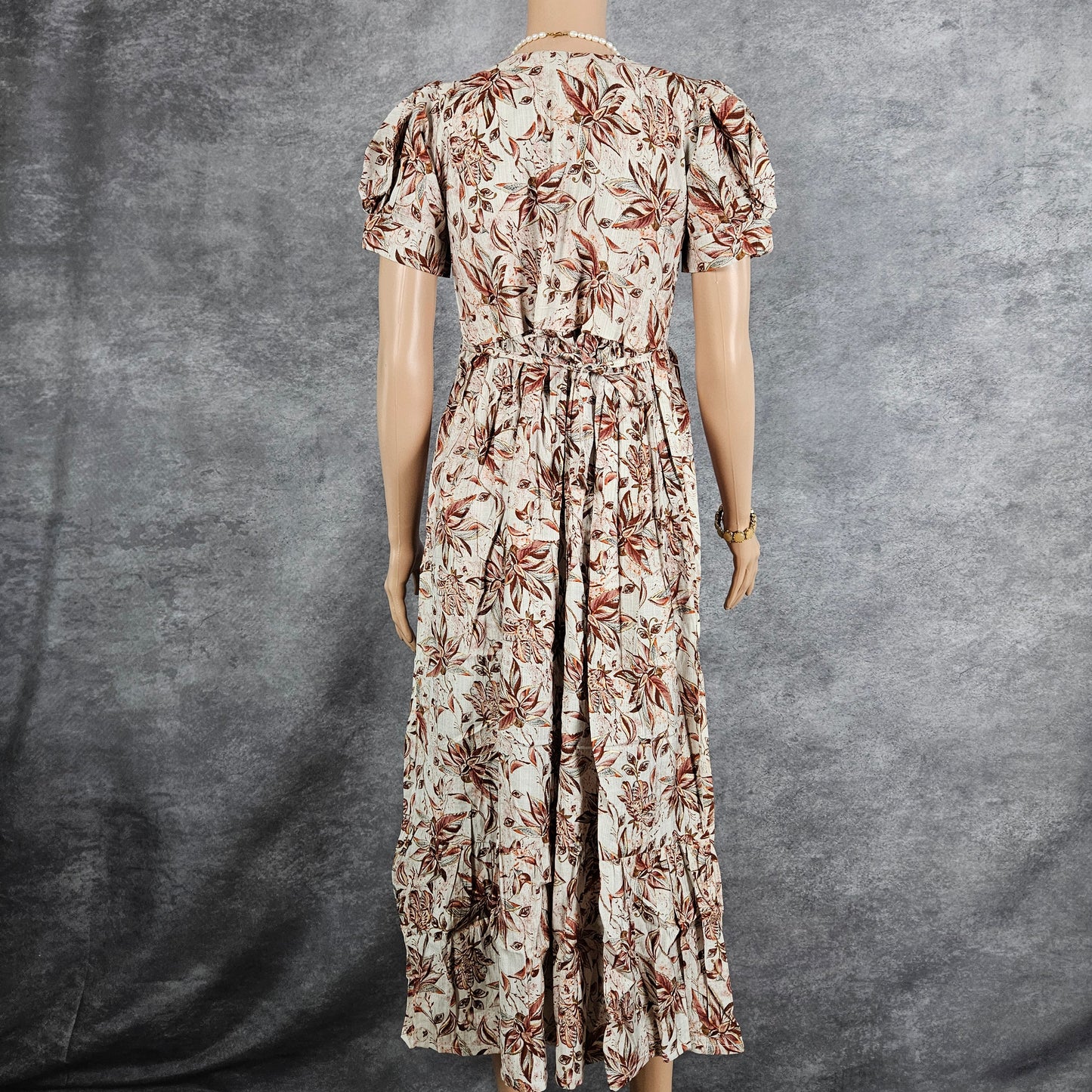 Cream and Brown Vertican Frock