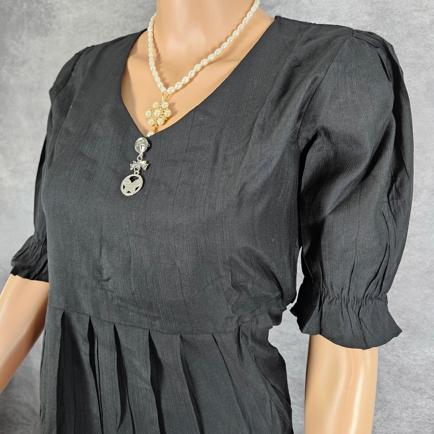 Plain Black Vertican Frock