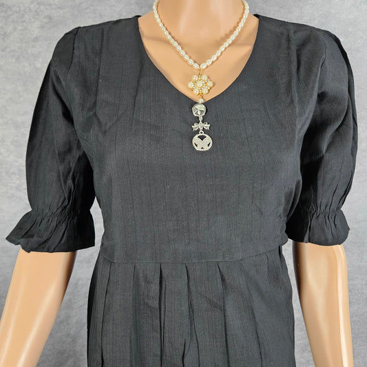 Plain Black Vertican Frock